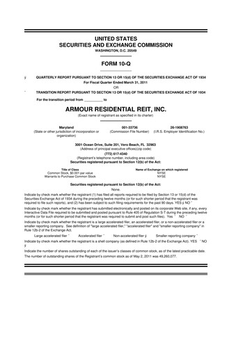 Vorschaubild ARMOUR Residential REIT 10-Q Quartalsbericht  