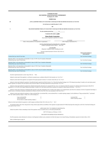 Thumbnail Kimco Realty
 10-K Annual Report 2013