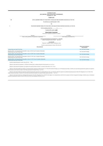 Thumbnail Kimco Realty
 10-K Annual Report 2014