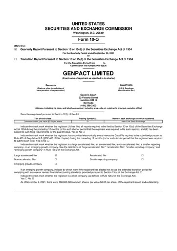 Vorschaubild Genpact 10-Q Quartalsbericht 2021 