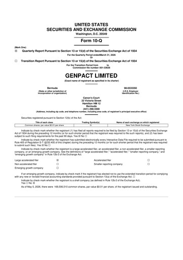 Thumbnail Genpact 10-Q Quarterly Report FY2026 