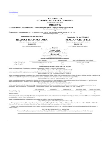 Thumbnail Anywhere Real Estate 10-K Annual Report 2019