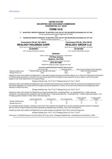 Thumbnail Anywhere Real Estate 10-Q Quarterly Report FY2020 