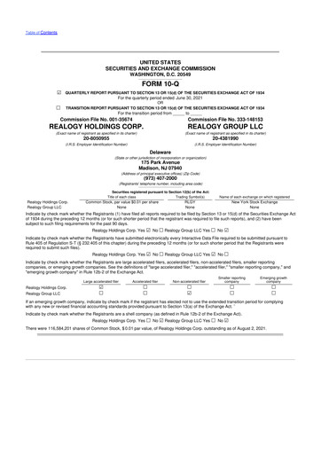 Thumbnail Anywhere Real Estate 10-Q Quarterly Report FY2021 