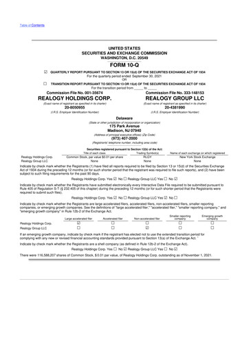 Thumbnail Anywhere Real Estate 10-Q Quarterly Report FY2021 