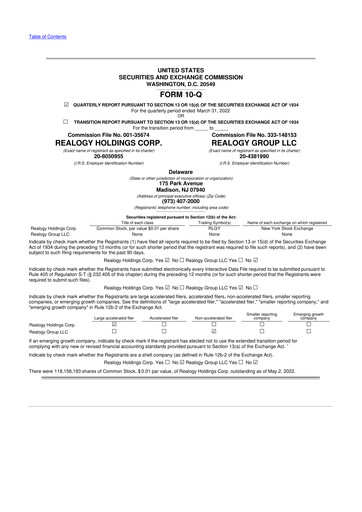 Thumbnail Anywhere Real Estate 10-Q Quarterly Report FY2022 