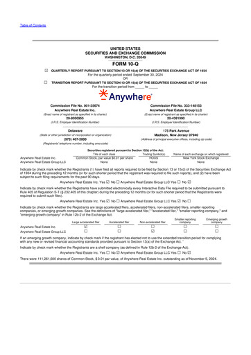 Thumbnail Anywhere Real Estate 10-Q Quarterly Report FY2024 