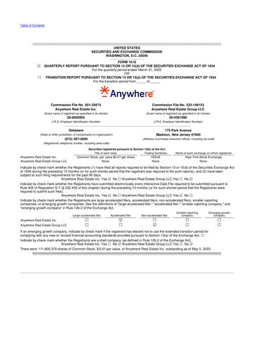 Thumbnail Anywhere Real Estate 10-Q Quarterly Report FY2025 