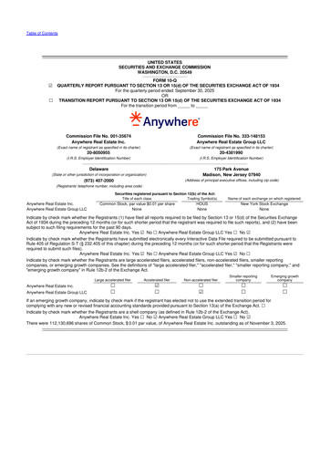 Thumbnail Anywhere Real Estate 10-Q Quarterly Report FY2025 