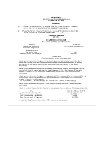 Thumbnail iHeartMedia
 10-Q Quarterly Report FY2012 