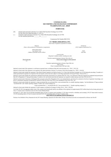 Thumbnail iHeartMedia
 10-K Annual Report 2012