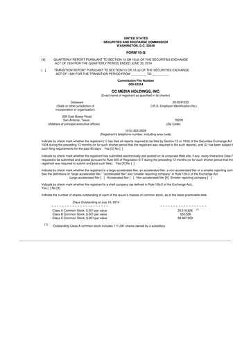 Thumbnail iHeartMedia
 10-Q Quarterly Report FY2014 