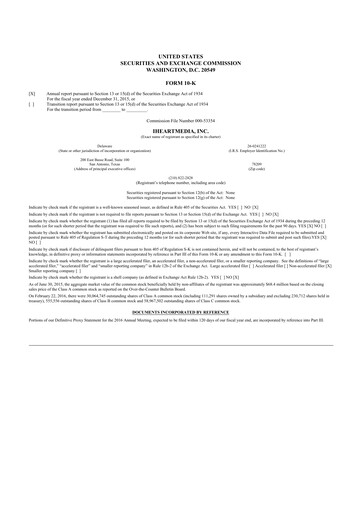 Thumbnail iHeartMedia
 10-K Annual Report 2015