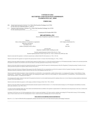 Thumbnail iHeartMedia
 10-K Annual Report 2018