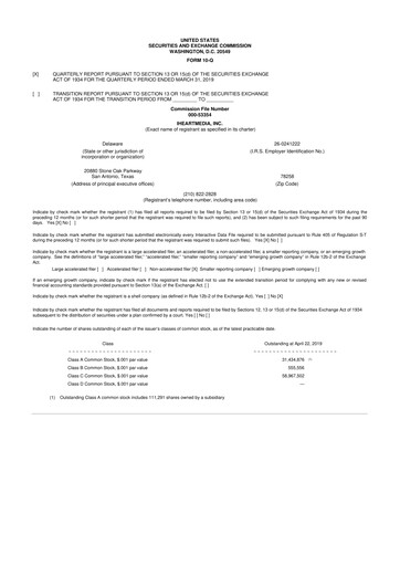 Thumbnail iHeartMedia
 10-Q Quarterly Report FY2019 