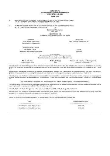 Thumbnail iHeartMedia
 10-Q Quarterly Report FY2020 