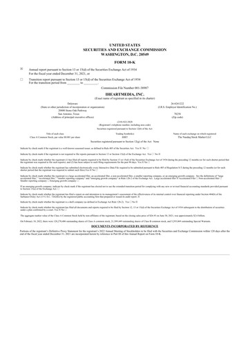 Thumbnail iHeartMedia
 10-K Annual Report 2021