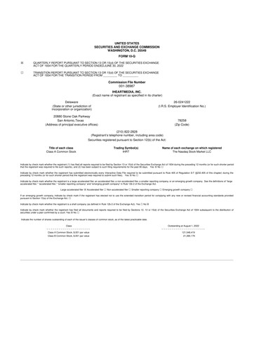 Thumbnail iHeartMedia
 10-Q Quarterly Report FY2022 