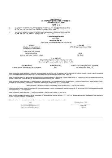 Thumbnail iHeartMedia
 10-Q Quarterly Report FY2024 