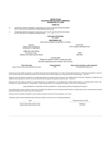 Thumbnail iHeartMedia
 10-Q Quarterly Report FY2025 