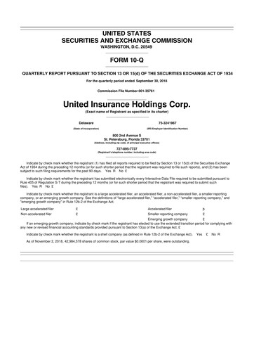 Thumbnail American Coastal Insurance Corporation 10-Q Quarterly Report FY2018 