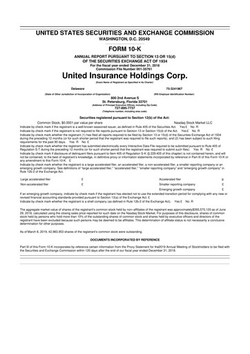 Thumbnail American Coastal Insurance Corporation 10-K Annual Report 2018