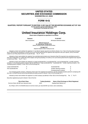Thumbnail American Coastal Insurance Corporation 10-Q Quarterly Report FY2019 