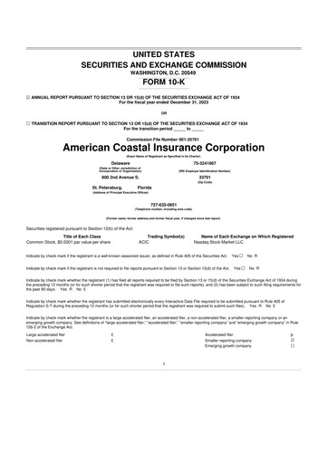 Thumbnail American Coastal Insurance Corporation 10-K Annual Report 2023