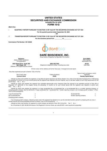 Vorschaubild Dare Bioscience
 10-Q Quartalsbericht 2023 