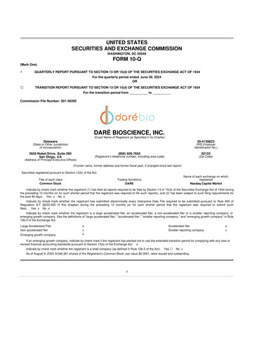 Vorschaubild Dare Bioscience
 10-Q Quartalsbericht 2024 