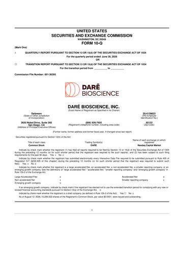 Thumbnail Dare Bioscience
 10-Q Quarterly Report FY2026 