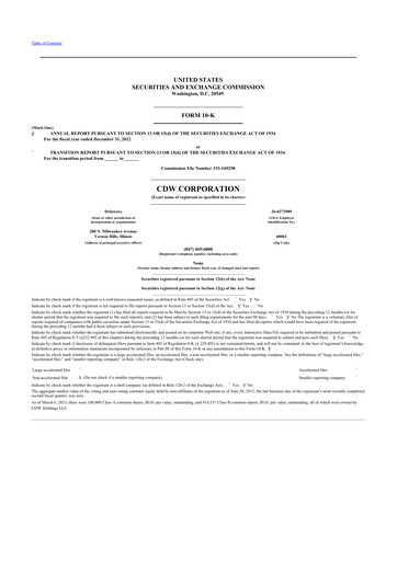 Thumbnail CDW Corporation 10-K Annual Report 2012