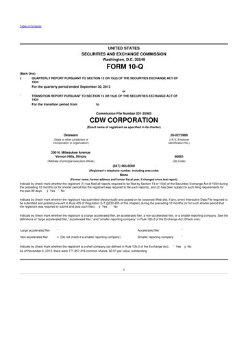 Thumbnail CDW Corporation 10-Q Quarterly Report FY2013 