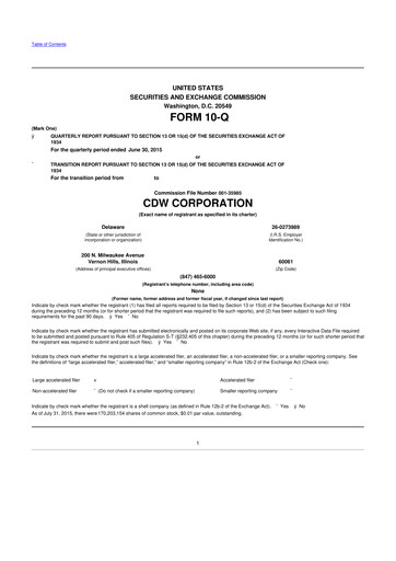 Thumbnail CDW Corporation 10-Q Quarterly Report FY2015 