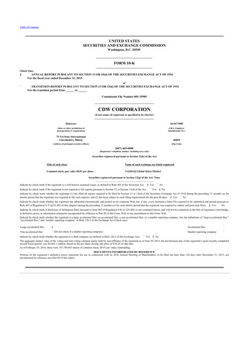 Thumbnail CDW Corporation 10-K Annual Report 2015