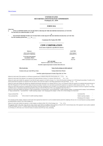 Thumbnail CDW Corporation 10-K Annual Report 2017