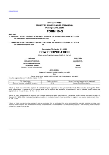 Thumbnail CDW Corporation 10-Q Quarterly Report FY2020 