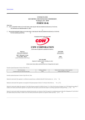 Thumbnail CDW Corporation 10-K Annual Report 2023