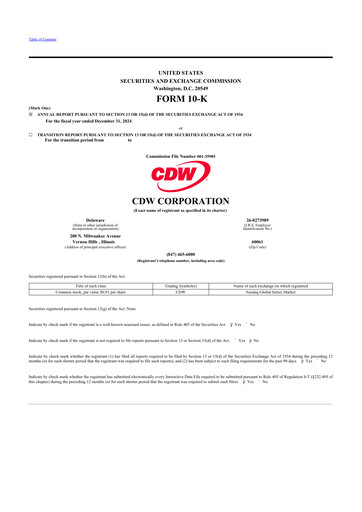 Thumbnail CDW Corporation 10-K Annual Report 2024