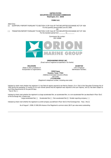 Thumbnail Orion Group Holdings

 10-Q Quarterly Report FY 