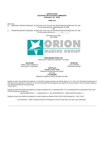Thumbnail Orion Group Holdings

 10-Q Quarterly Report FY 