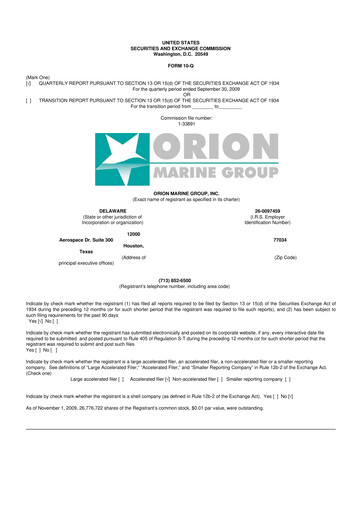 Thumbnail Orion Group Holdings

 10-Q Quarterly Report FY 