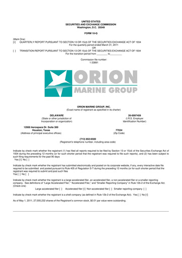 Thumbnail Orion Group Holdings

 10-Q Quarterly Report FY 