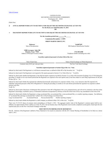 Thumbnail Orion Group Holdings

 10-K Annual Report 2011