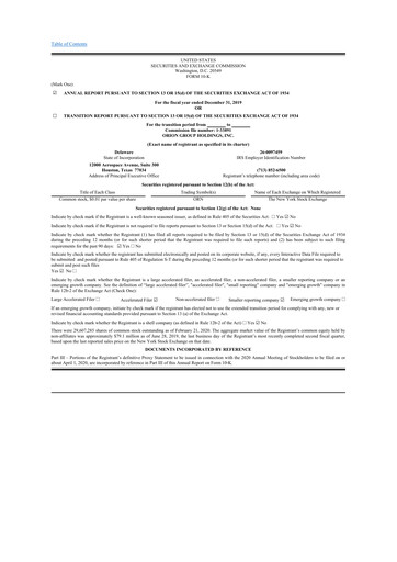 Thumbnail Orion Group Holdings

 10-K Annual Report 2019