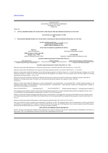 Thumbnail Orion Group Holdings

 10-K Annual Report 2020