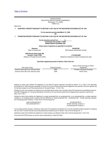 Thumbnail Orion Group Holdings

 10-Q Quarterly Report FY 