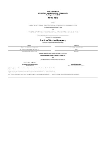 Thumbnail Bank of Marin Bancorp
 10-K Annual Report 2016