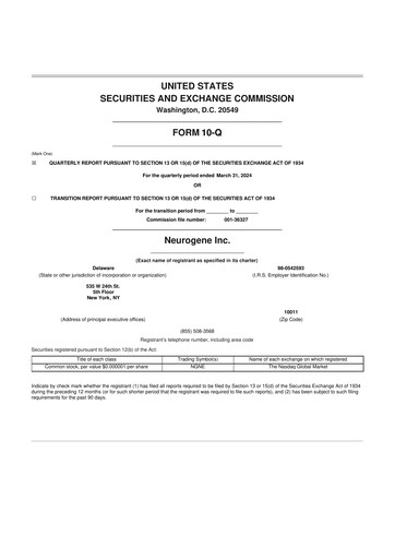 Miniature Neurogene 10-Q Rapport trimestriel 2024 