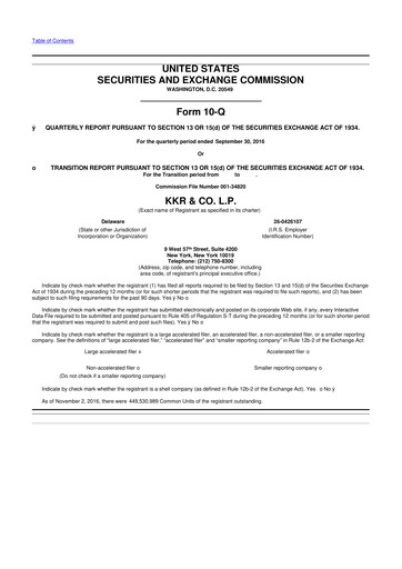 Thumbnail KKR & Co. 10-Q Quarterly Report FY2016 